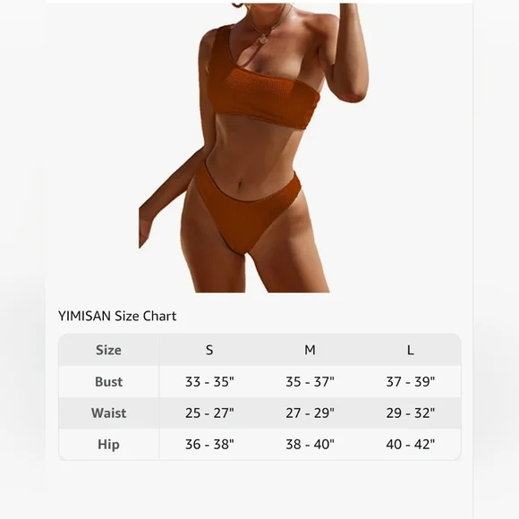 Ribbed Bikini Set One Shoulder Top - Picture 3 of 8